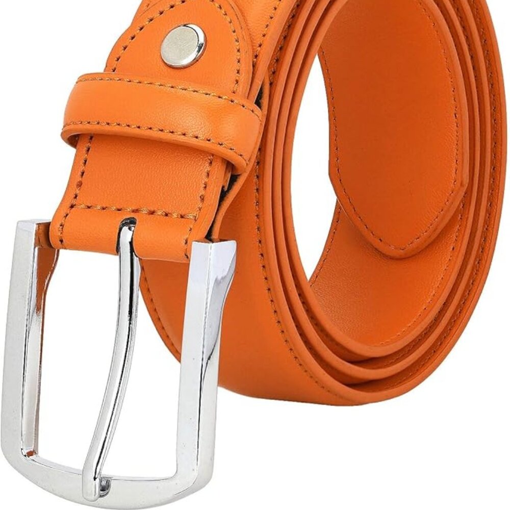 Falari Bright Orange Leather Belt NWT